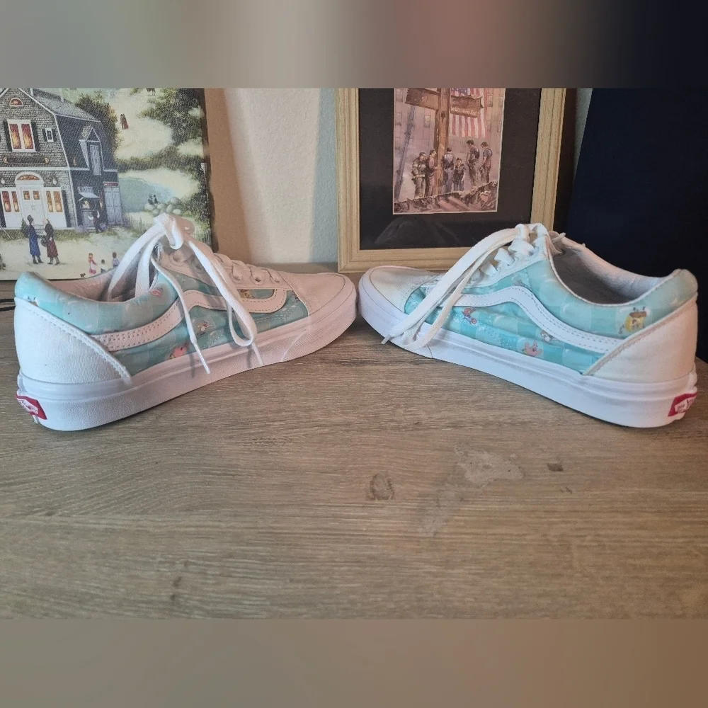 Vans Aqua and White Women's Sneakers